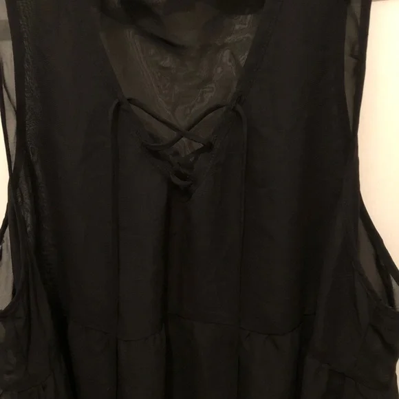 BONGO Black Sheer Top or Beach Coverup - Picture 2 of 4